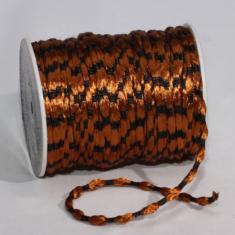 The Ribbon People Amber and Black Woven Palomino Braid Craft Ribbon Cording 0.25″ x 200 Yards