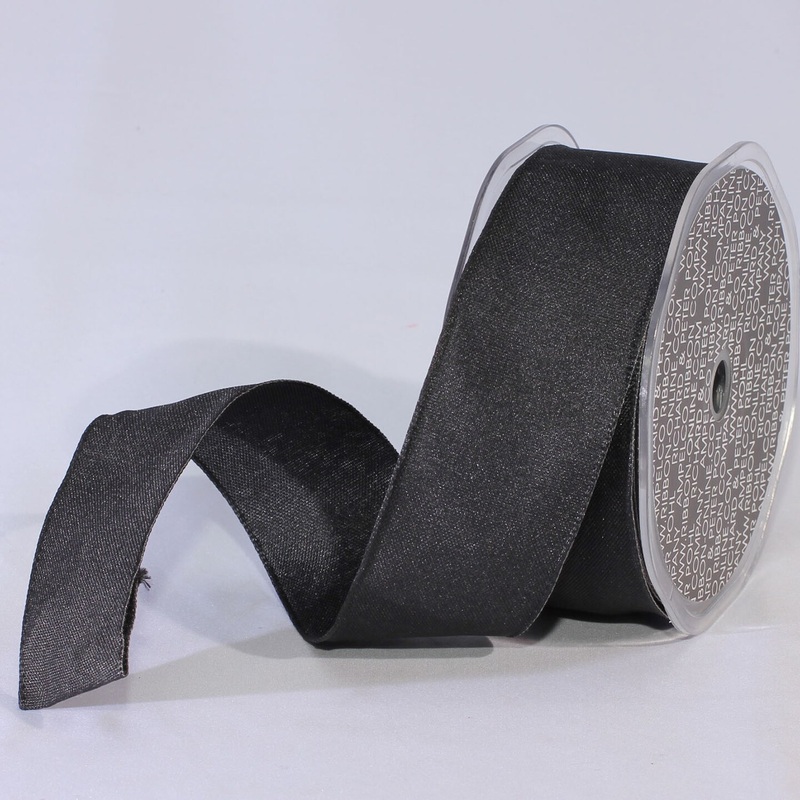 The Ribbon People Black Solid Taffeta Wired Craft Ribbon 1.5″ x 100 Yards