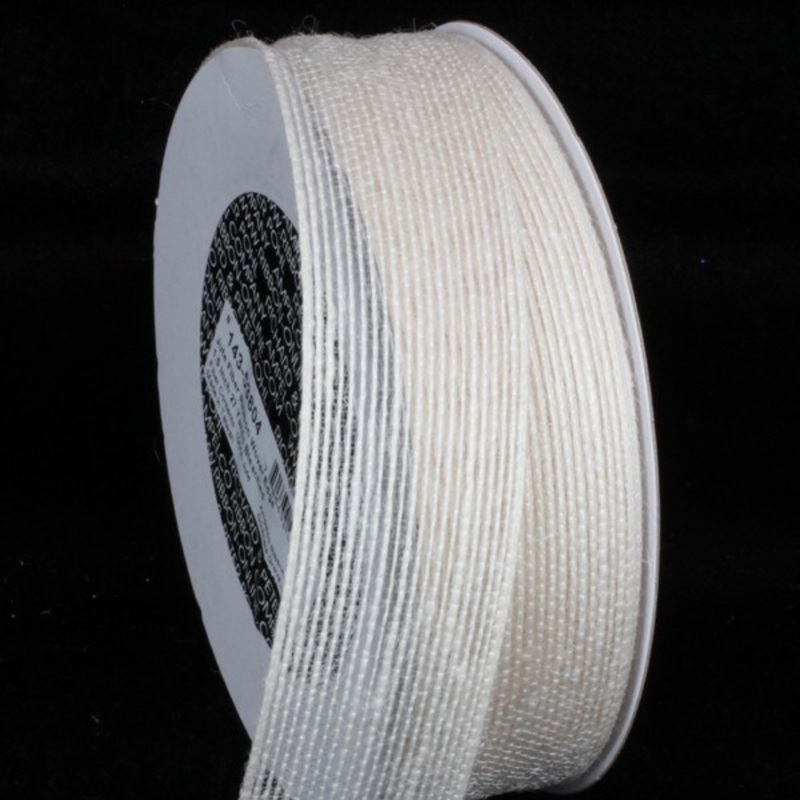 The Ribbon People Bleached White Woven Edge Craft Ribbon 1.5″ x 54 Yards
