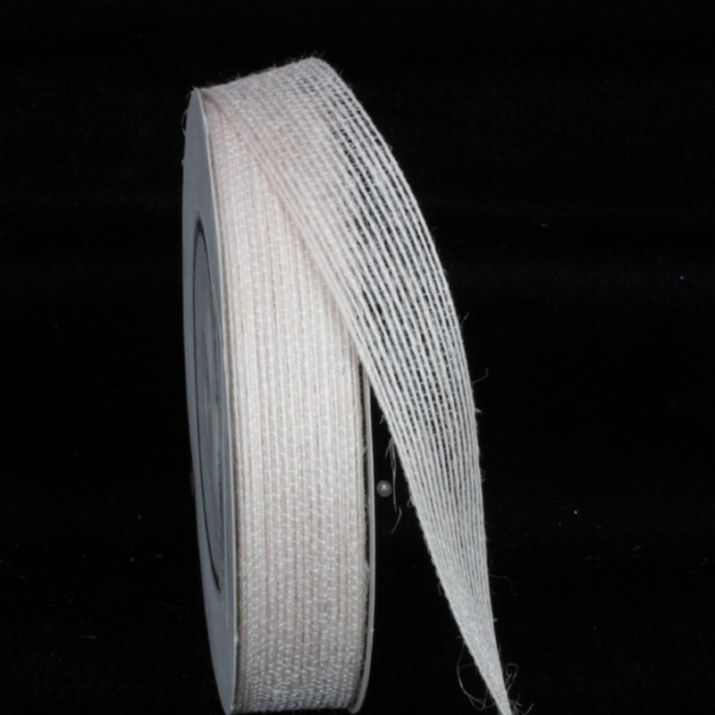 The Ribbon People Bleached White Woven Edge Craft Ribbon 1″ x 108 Yards