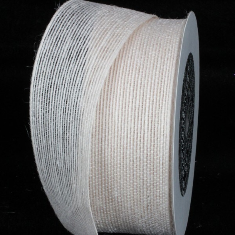 The Ribbon People Bleached White Woven Edge Craft Ribbon 2″ x 27 Yards