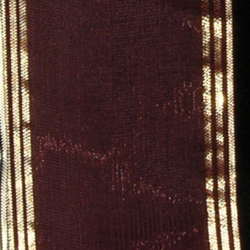 The Ribbon People Brown and Gold Edge Craft Ribbon 2″ x 33 Yards