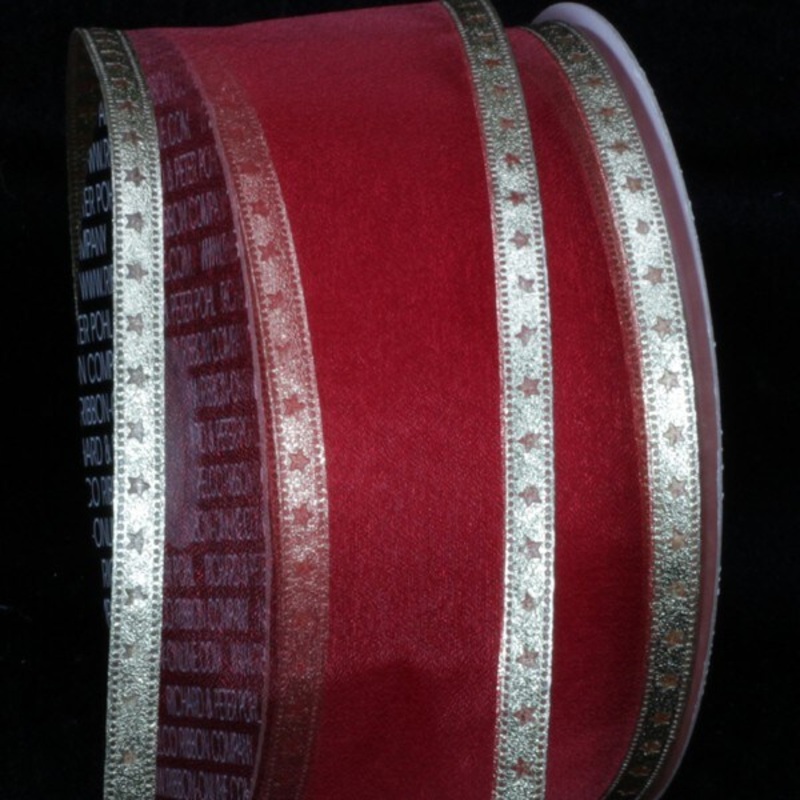 The Ribbon People Red Wire Star Edged Craft Ribbon 2.5″ x 40 Yards