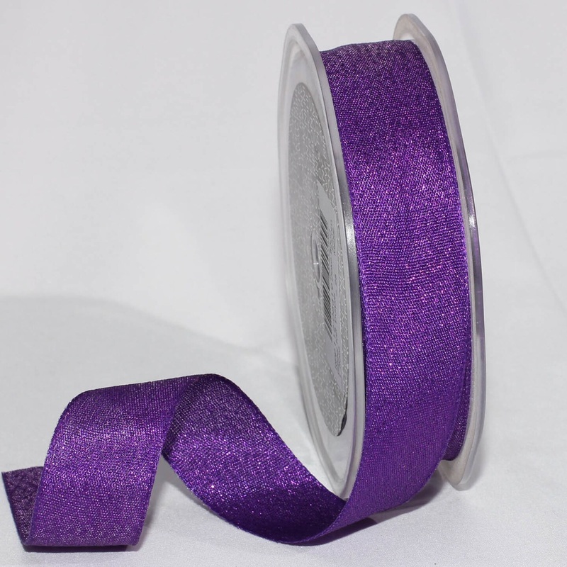 The Ribbon People Set of 4 Purple Sparkly Taffeta Woven Edge Craft Ribbon 1″ x 108 Yards
