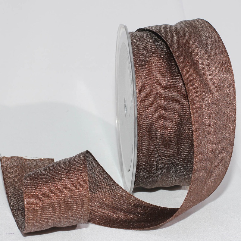 The Ribbon People Sparkly Brown Taffeta Woven Edge Craft Ribbon 1.5″ x 54 Yards