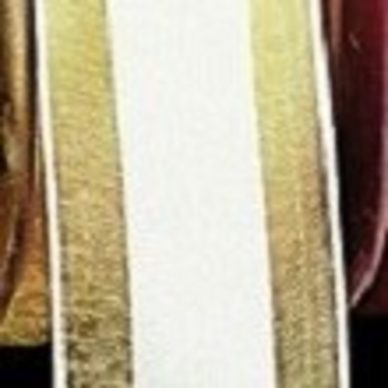 The Ribbon People White and Gold Margaritte Craft Ribbon 1.5″ x 30 Yards