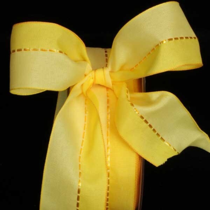 The Ribbon People Yellow Solid Edge Wired Craft Ribbon 1.5″ x 54 Yards
