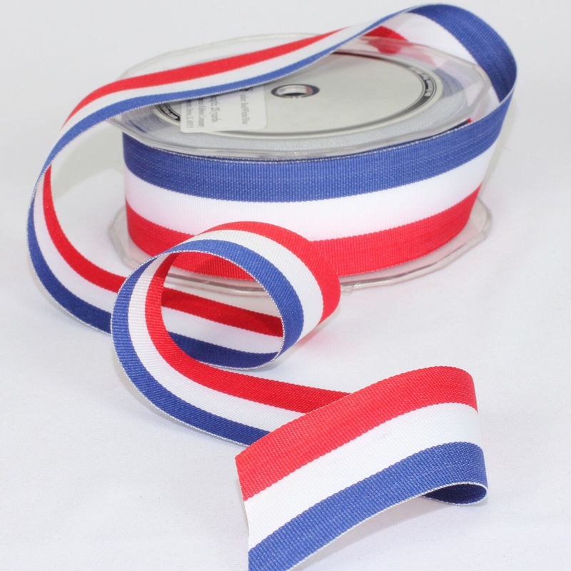 The Ribbon People Vibrant Red and Blue Patriotic Grosgrain Craft Ribbon 1.5″ x 50 Yards