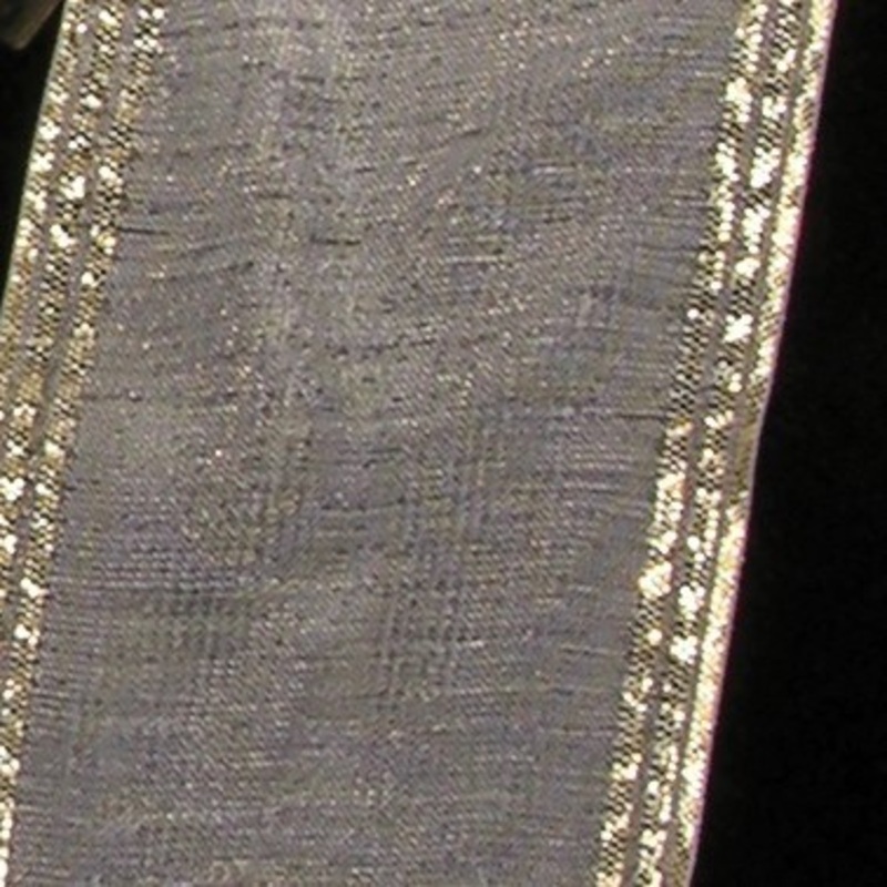 The Ribbon People White and Gold Edge Craft Ribbon 2″ x 33 Yards