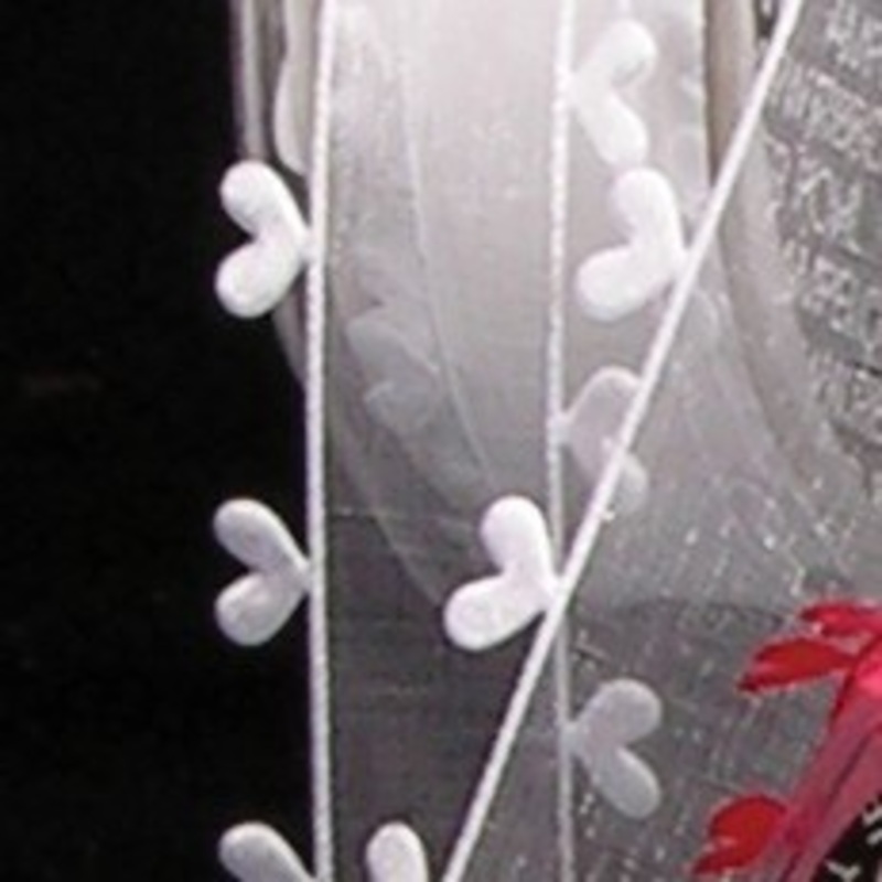 The Ribbon People White Heart Edged Organdy Craft Ribbon 1.5″ x 44 Yards