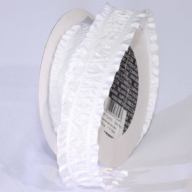 The Ribbon People White Woven Edge Ruffles Craft Ribbon 1.5″ x 30 Yards