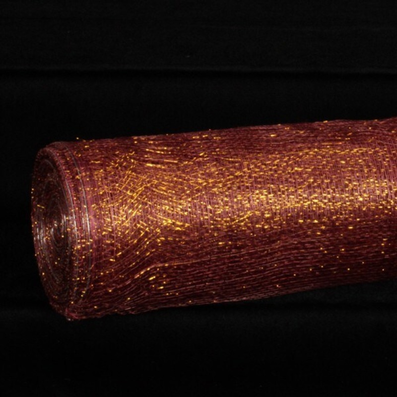 The Ribbon People Wine Red and Gold Sinamay Abaca Fiber Ribbon 18″ x 16 Yards