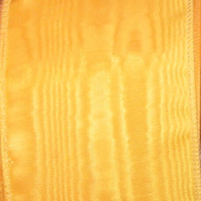 The Ribbon People Yellow and White Moire Wired Craft Ribbon 1.5″ x 80 Yards