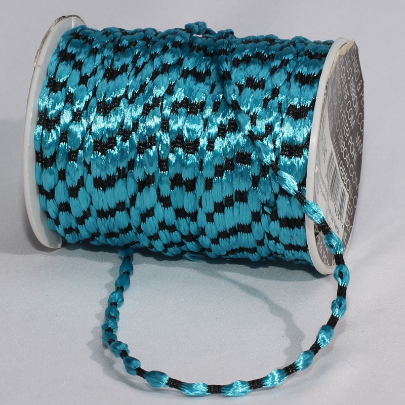 The Ribbon People Blue and Black Woven Palomino Braid Craft Ribbon Cording 0.25″ x 200 Yards