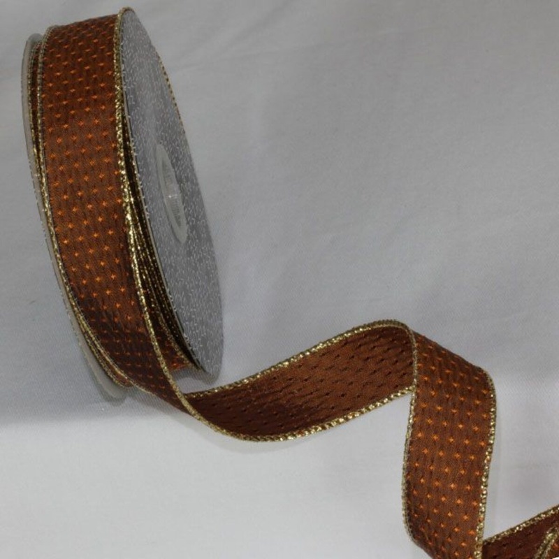 The Ribbon People Brown Mini Diamonds Wired Craft Ribbon 1″ x 80 Yards