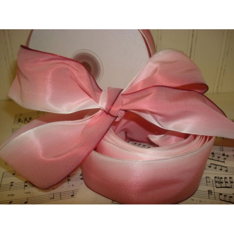 The Ribbon People Coral Pink and White Ombre Wired Craft Ribbon 0.75″ x 54 Yards