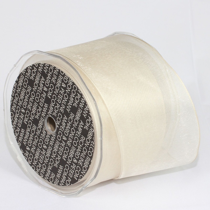 The Ribbon People Cream White Wired Craft Ribbon 2 3/8″ x 27 Yards