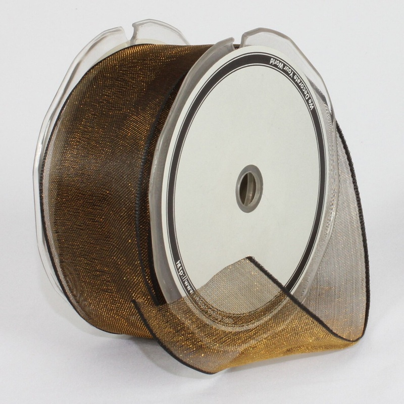 The Ribbon People Crystal Brown Amber Wired Craft Ribbon 1.5″ x 27 Yards