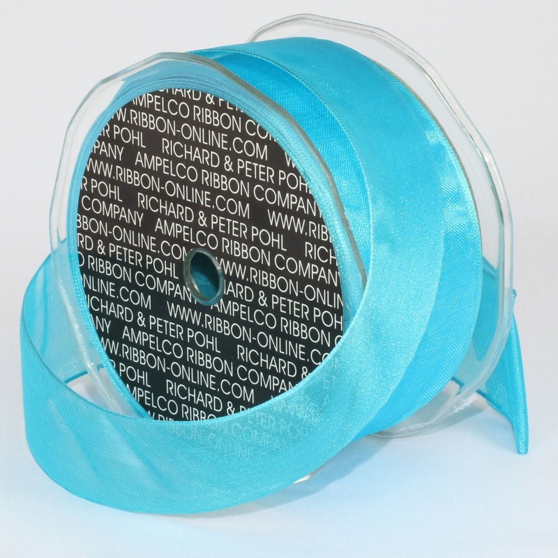 The Ribbon People Crystal Organdy Saphir Blue Wired Craft Ribbon 1.5″ x 27 Yards