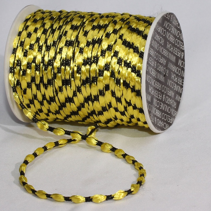 The Ribbon People Yellow and Black Woven Palomino Braid Craft Ribbon Cording 0.25″ x 200 Yards