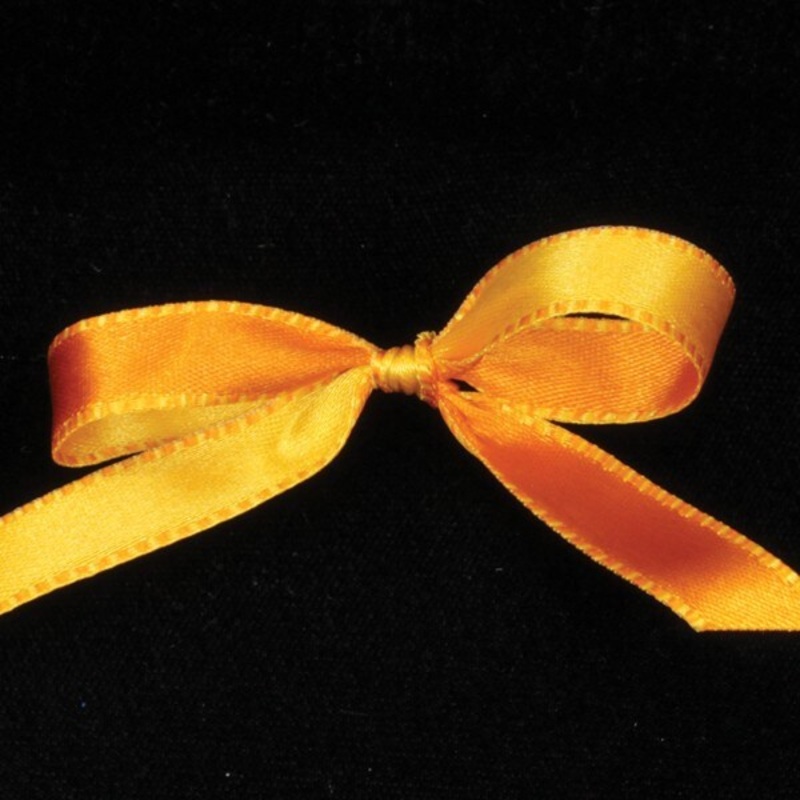 The Ribbon People Yellow and Orange Double Sided Craft Ribbon with Stitch Edge 0.25″ x 110 Yards