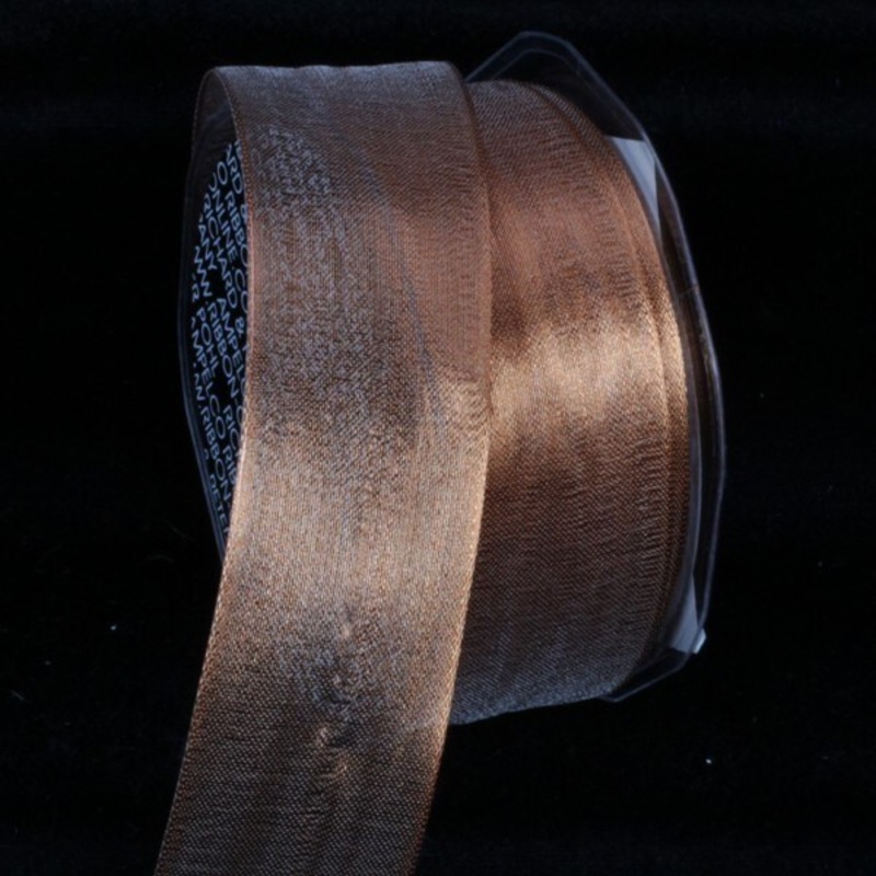 The Ribbon People Brown Solid Contemporary Wired Craft Ribbon 1.5″ x 50 Yards