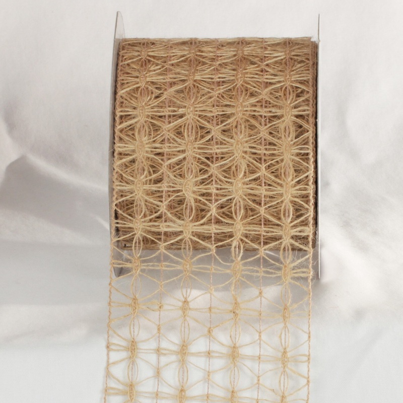 The Ribbon People Brown Woven Netting Wired Craft Ribbons 4″ x 80 Yards