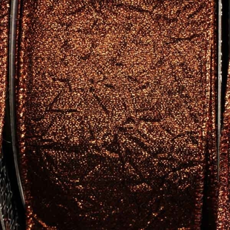 The Ribbon People Copper Brown Crush Wired Edge Craft Ribbon 2.5″ x 20 Yards