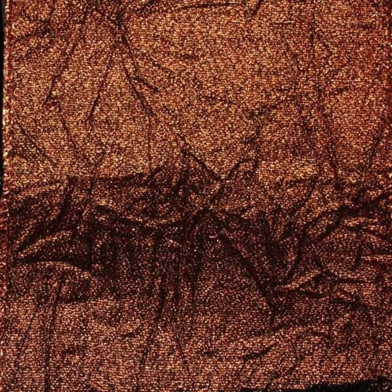 The Ribbon People Copper Brown Crush Wired Edge Craft Ribbon 4″ x 20 Yards