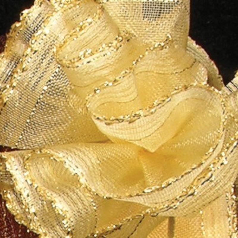 The Ribbon People Yellow and Gold Woven Edge Pull Bow Craft Ribbon 1.5″ x 30 Yards