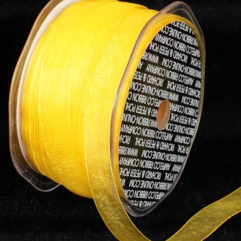 The Ribbon People Yellow Solid Organdy Craft Ribbon 0.25″ x 200 Yards