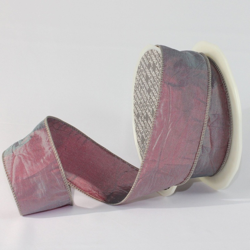 The Ribbon People Amethyst Crinkled Satin Wired Craft Ribbon 2″ x 54 Yards