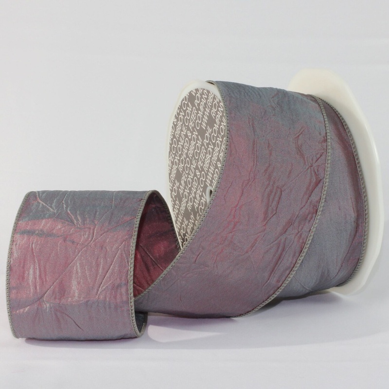 The Ribbon People Amethyst Crinkled Satin Wired Craft Ribbon 3″ x 27 Yards