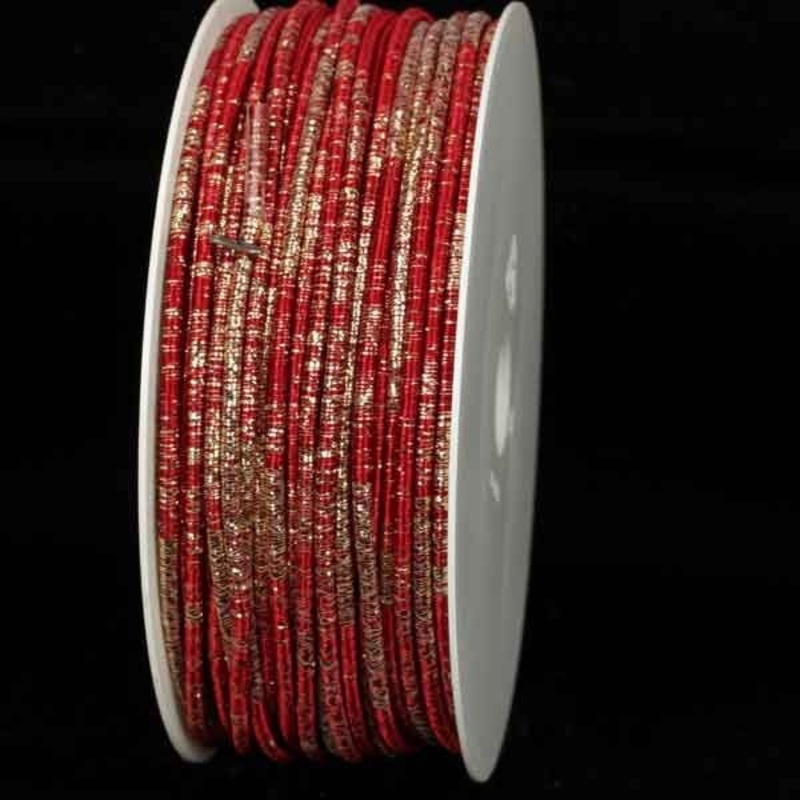 The Ribbon People Burgundy Red and Gold Wired Craft Ribbon 0.25″ x 55 Yards