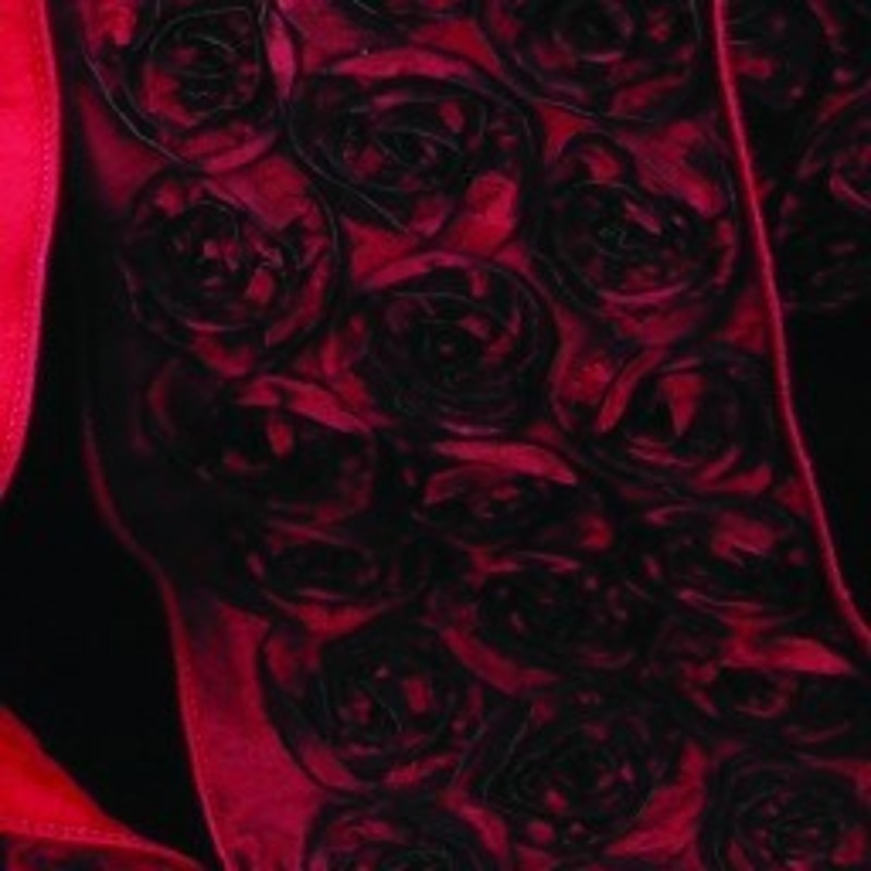 The Ribbon People Burgundy Red Contemporary Roses Wired Craft Ribbon 4″ x 10 Yards