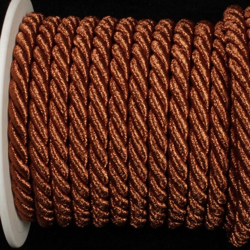 The Ribbon People Copper Brown Braided Cording Wired Craft Ribbon 0.25″ x 16 Yards