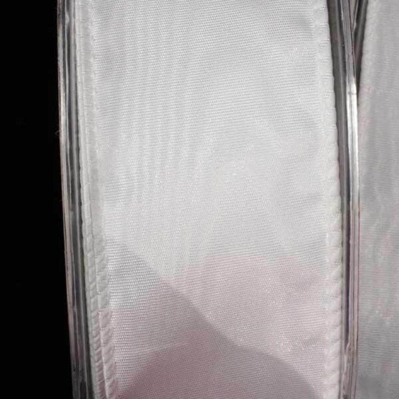 The Ribbon People White Solid Moire Wired Craft Ribbon 1.5″ x 80 Yards