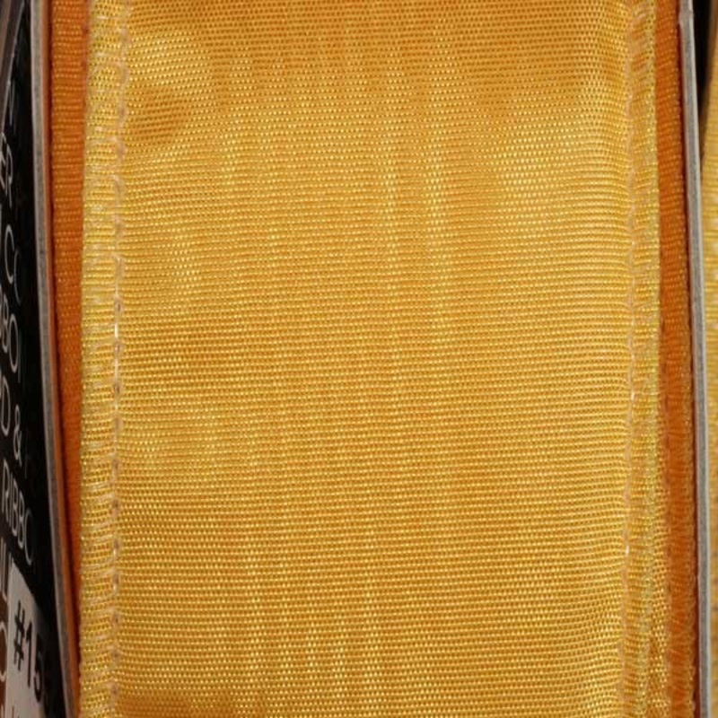 The Ribbon People Yellow Solid Moire Wired Craft Ribbon 1.5″ x 80 Yards