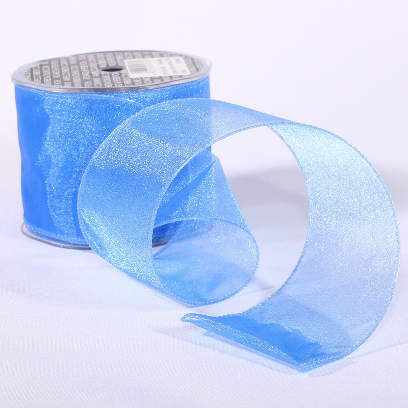 The Ribbon People Blue Sheer Royal Solid Wired Craft Ribbon 3″ x 27 Yards