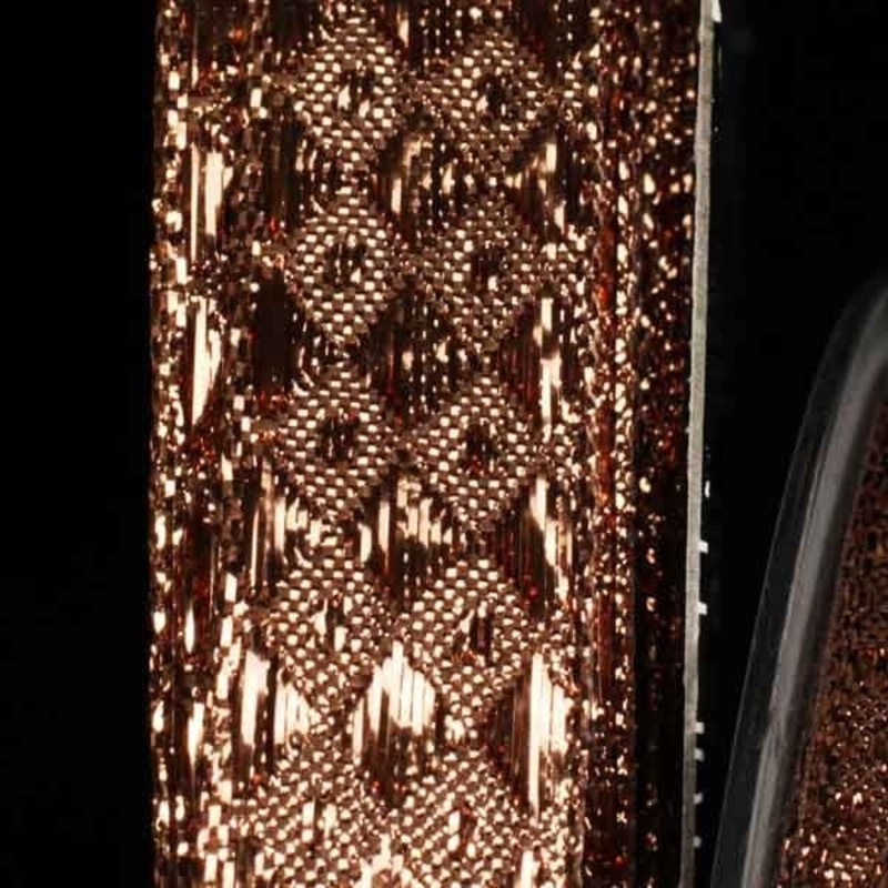The Ribbon People Copper Brown Diamond Lame Woven Wired Craft Ribbon 0.5″ x 108 Yards