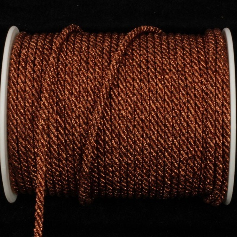 The Ribbon People Copper Brown Metalized Braided Cording Craft Ribbon 0.2″ x 55 Yards