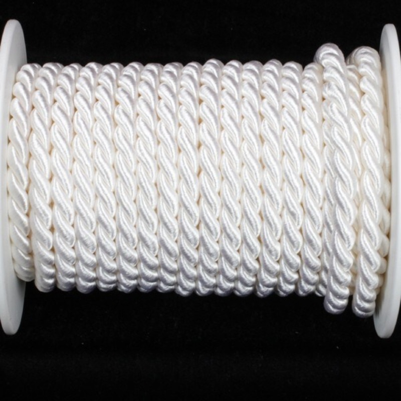 The Ribbon People White Braided Cording Wired Craft Ribbon 0.25″ x 17 Yards
