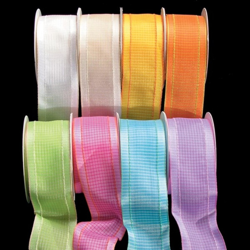 The Ribbon People Yellow and Orange Fine Square Taffeta Wired Craft Ribbon 1.5″ x  27 Yards
