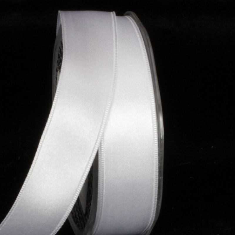 The Ribbon People White Double Face Solid Wired Craft Ribbon 1″ x 44 Yards