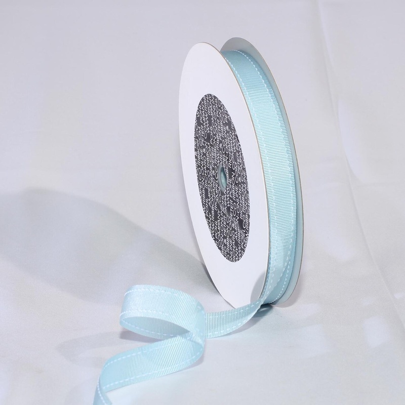 The Ribbon People Baby Blue Woven Edge Stitched Craft Ribbon 0.625″ x 120 Yards