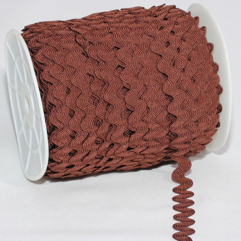 The Ribbon People Brown Woven Edge Ric Rac Craft Ribbon 0.25″ x 55 Yards