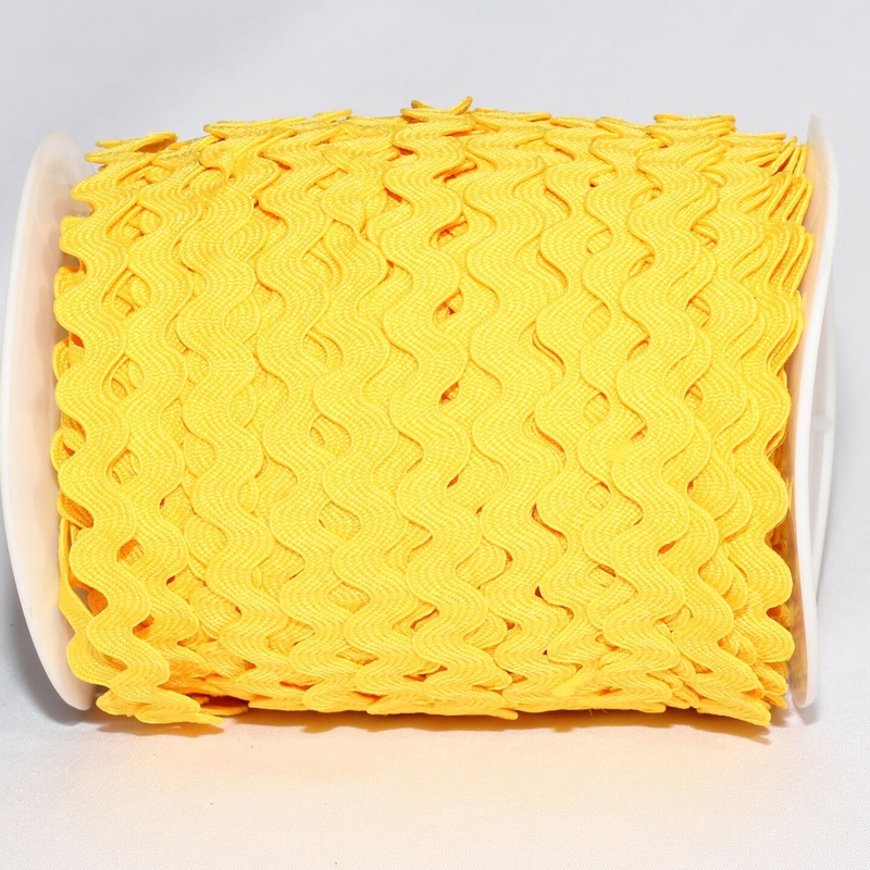 The Ribbon People Yellow Woven Edge Ric Rac Craft Ribbon 0.25″ x 55 Yards