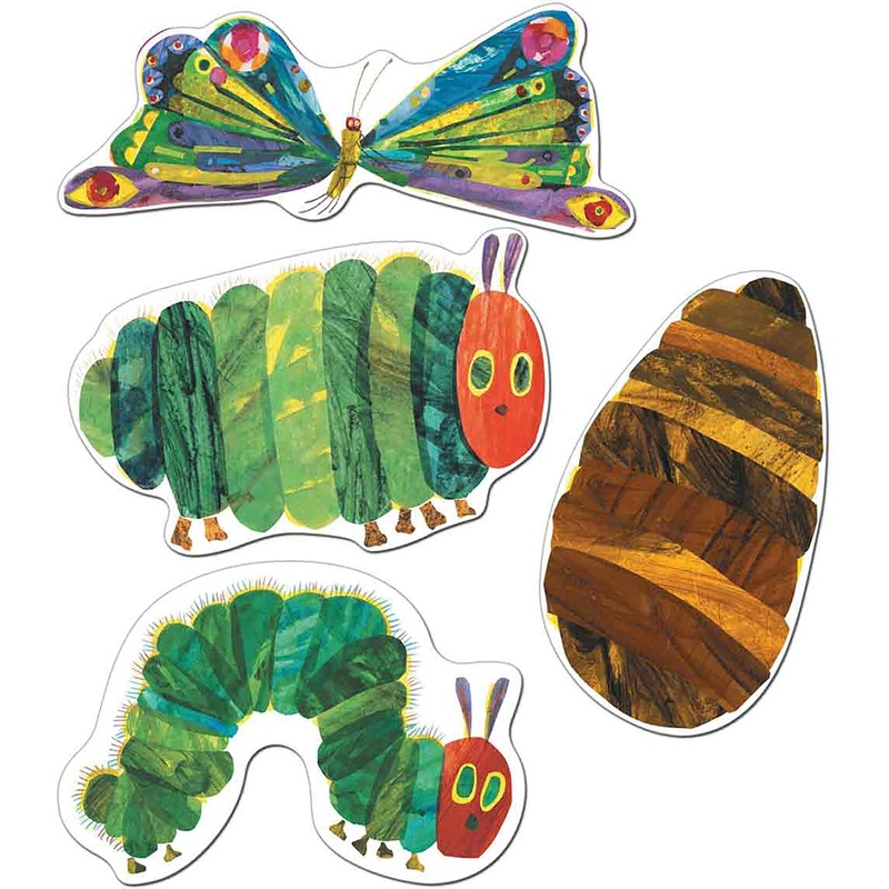 World of Eric Carle 48 The Very Hungry Caterpillar Bulletin Board Cutouts, Very Hungry Caterpillar Butterfly Cutouts for Bulletin Board and Classroom Dcor, Colorful Eric Carle Cutouts for Classroom