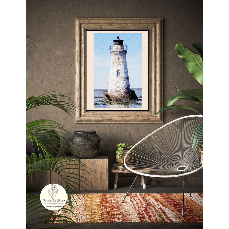 Tybee Island Lighthouse  Art paper for Decoupage and Mixed Media