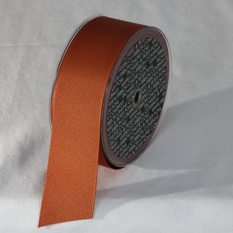 The Ribbon People Copper Colored Striped Pattern Woven Edge Ribbon 1.5″ x 22 Yards